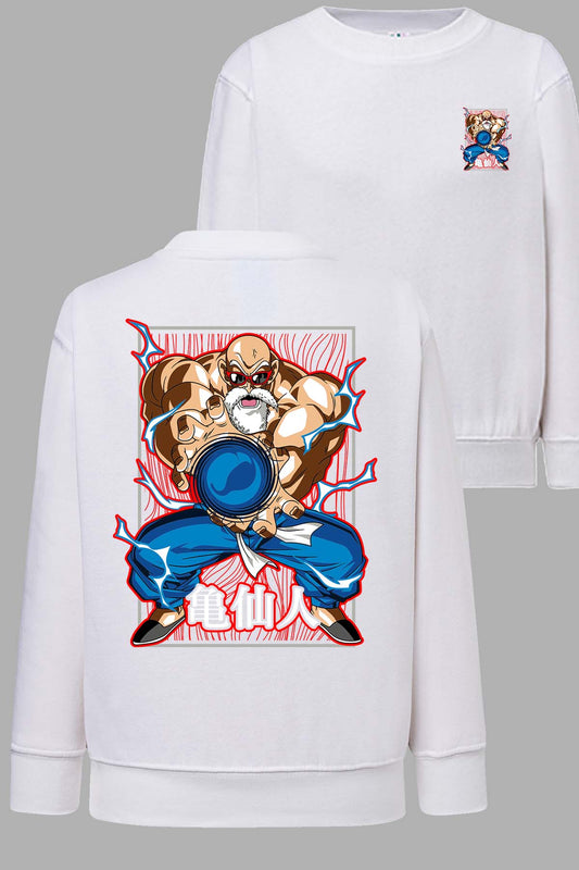 COULEUR:Blanc|Sweat Col Rond Garçon | DragonBall Maestro Roshi Blanc