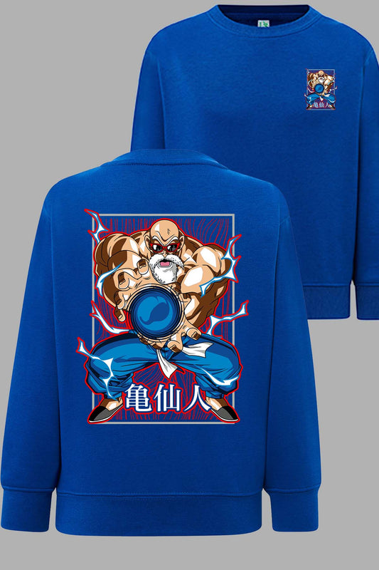 COULEUR:Bleu Roi|Sweat Col Rond Garçon | DragonBall Maestro Roshi Bleu Roi