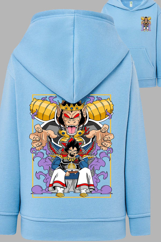COULEUR:Bleu Ciel|Sweat Capuche Garçon | DragonBall Rey Vegeta Bleu Ciel