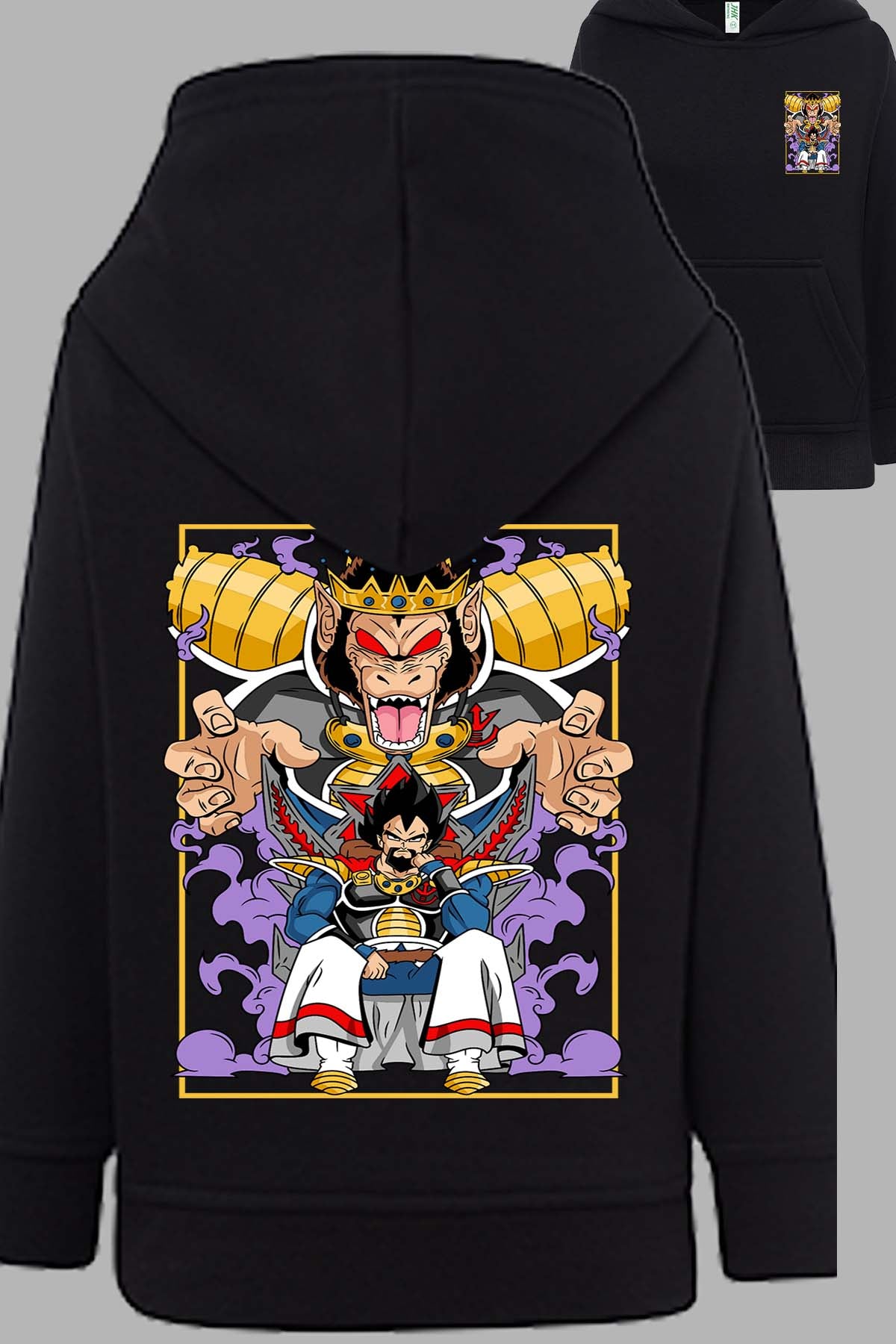 COULEUR:Noir|Sweat Capuche Garçon | DragonBall Rey Vegeta Noir