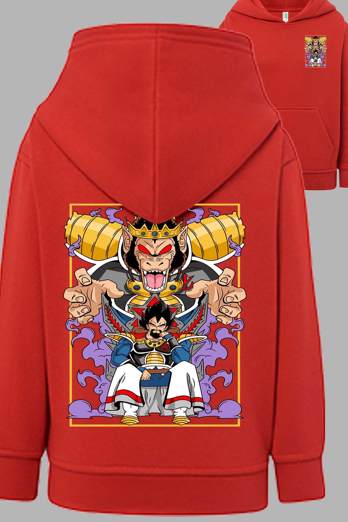 COULEUR:Rouge|Sweat Capuche Garçon | DragonBall Rey Vegeta Rouge