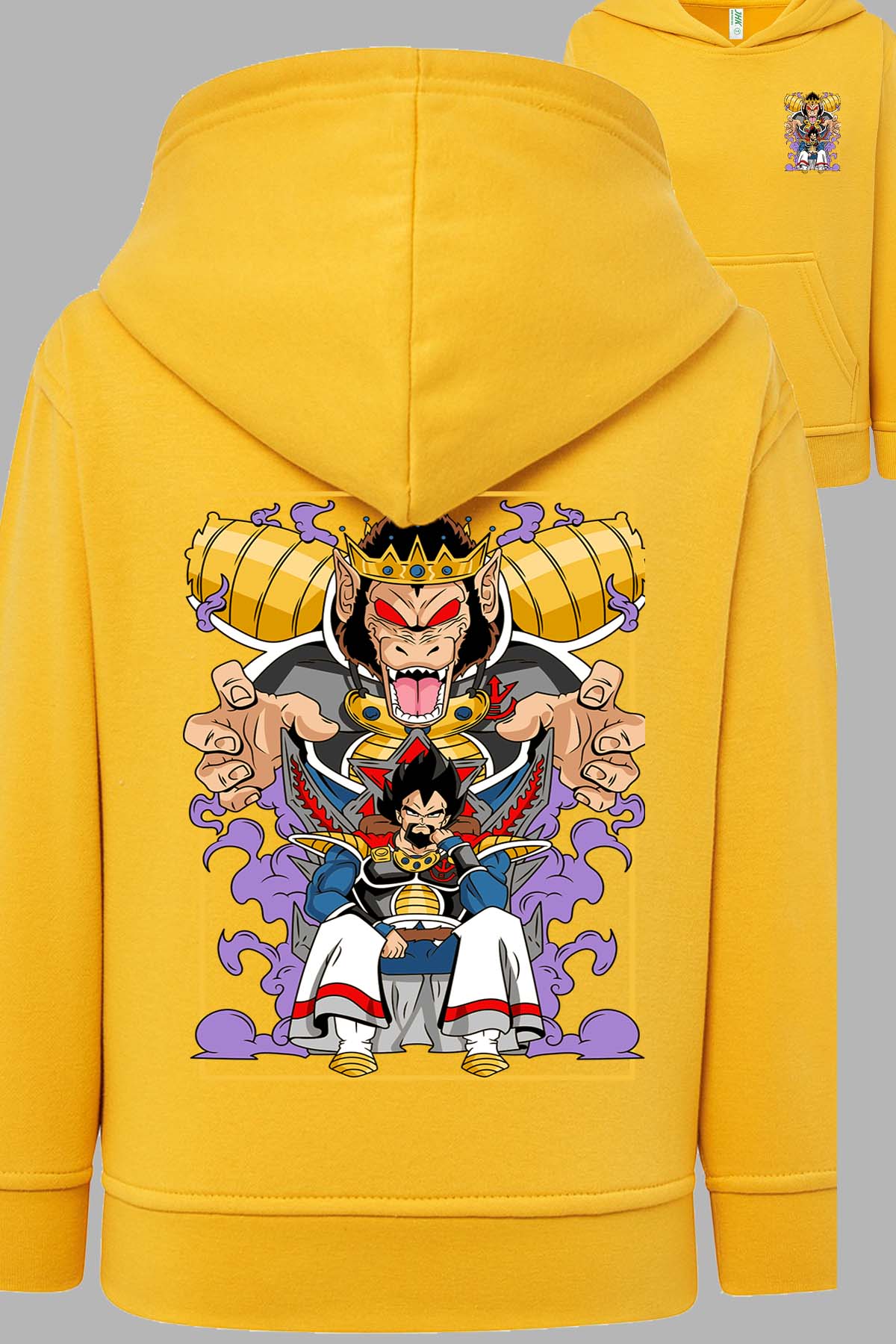 COULEUR:Jaune|Sweat Capuche Homme | DragonBall Rey Vegeta Jaune
