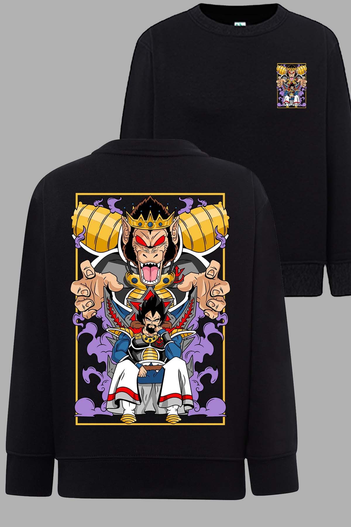 COULEUR:Noir|Sweat Col Rond Homme | DragonBall Rey Vegeta Noir