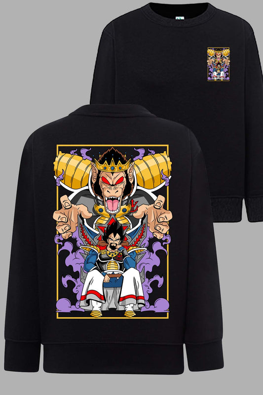 COULEUR:Noir|Sweat Col Rond Homme | DragonBall Rey Vegeta Noir
