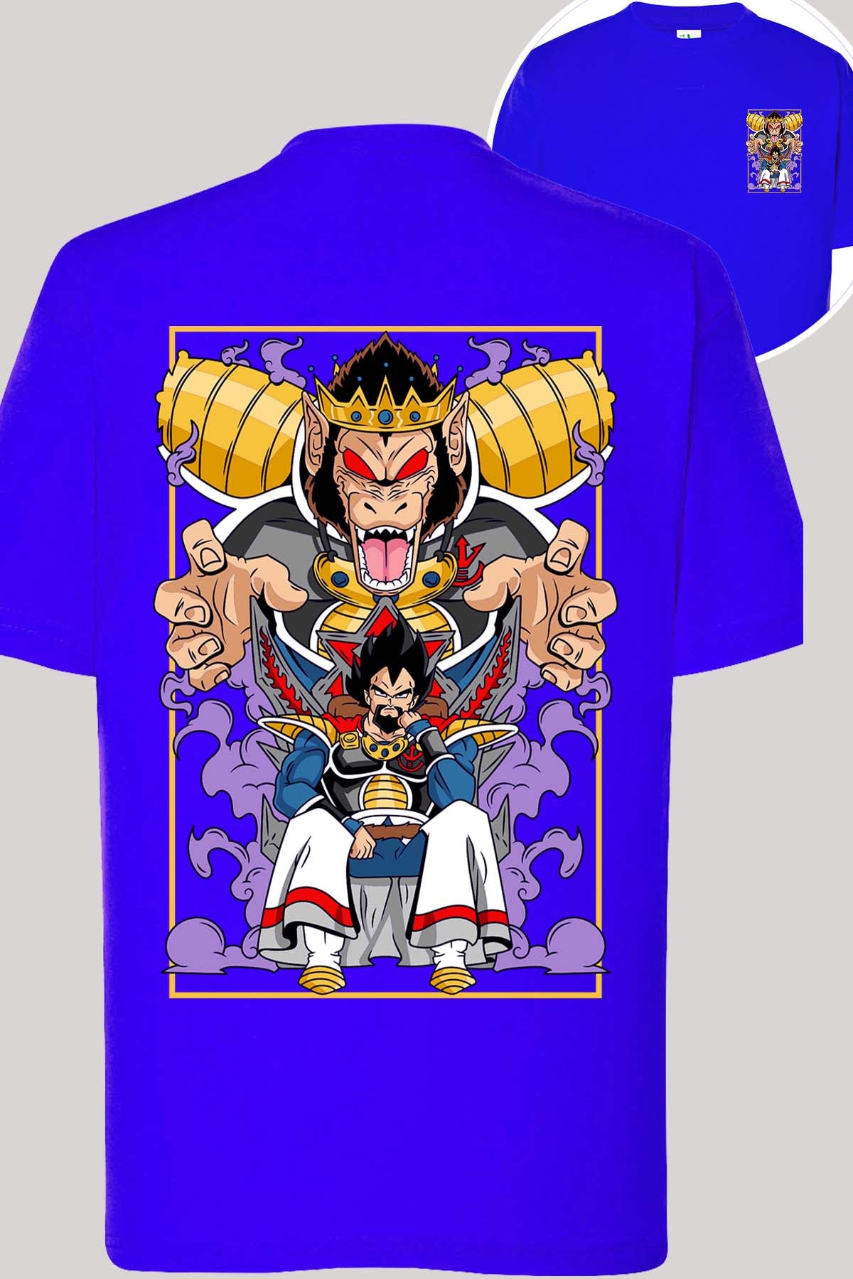 COULEUR:Bleu Roi|T-shirt Garçon | DragonBall Rey Vegeta Bleu Roi