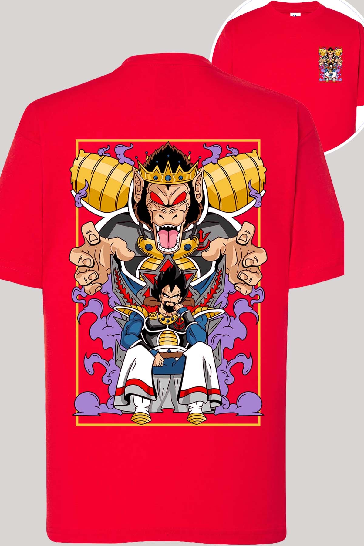 COULEUR:Rouge|T-shirt Garçon | DragonBall Rey Vegeta Rouge