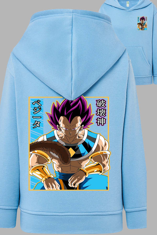 COULEUR:Bleu Ciel|Sweat Capuche Homme | DragonBall Vegeta Hakaishin Bleu Ciel