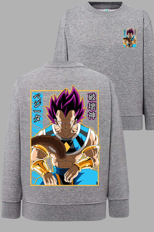 COULEUR:Gris|Sweat Col Rond Homme | DragonBall Vegeta Hakaishin Gris