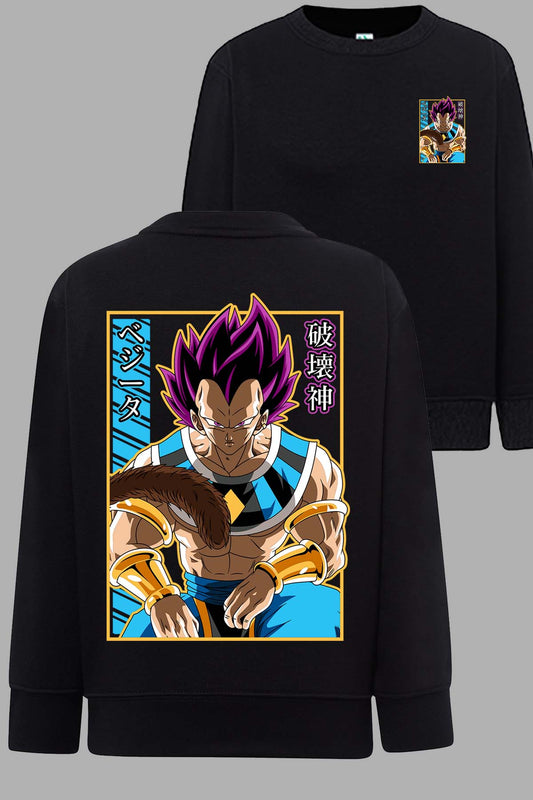 COULEUR:Noir|Sweat Col Rond Homme | DragonBall Vegeta Hakaishin Noir