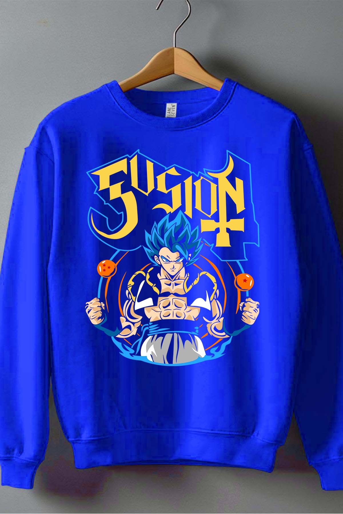 COULEUR:Bleu Roi|Sweat Col Rond Garçon | Dragon BZ 5 Bleu Roi