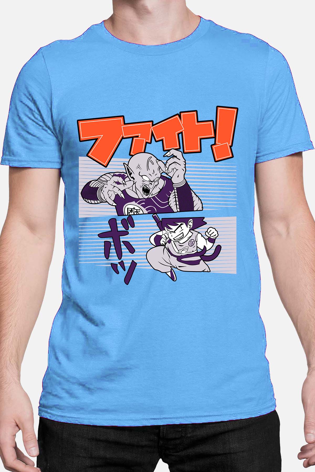 COULEUR:Bleu Ciel|T-shirt Homme | Dragon BZ 9 Bleu Ciel