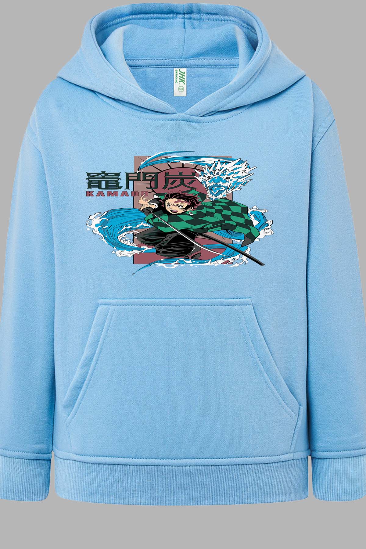 COULEUR:Bleu Ciel|Sweat Capuche Garçon | Dragon water Kamado Bleu Ciel