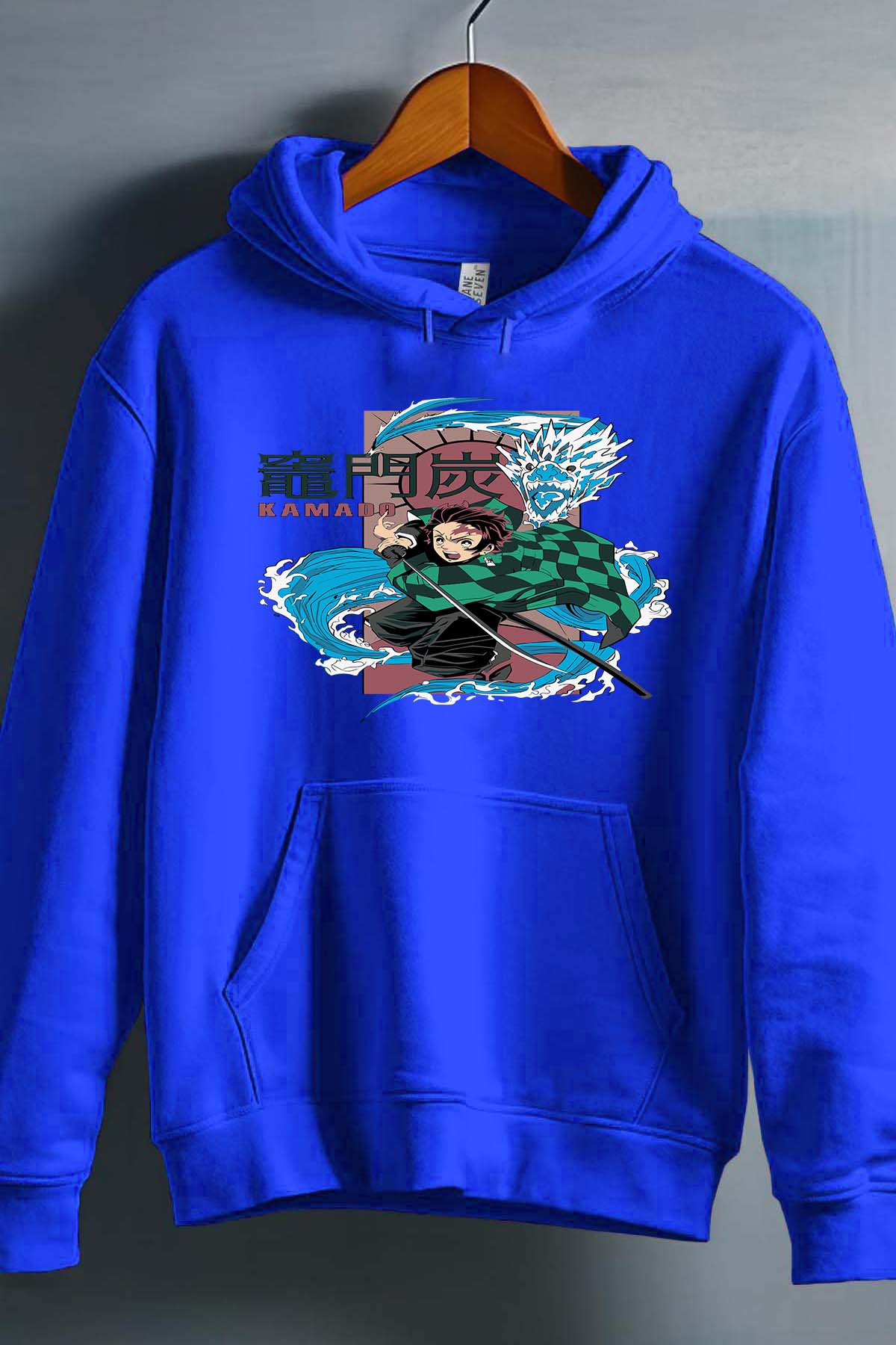 COULEUR:Bleu Roi|Sweat Capuche Garçon | Dragon water Kamado Bleu Roi