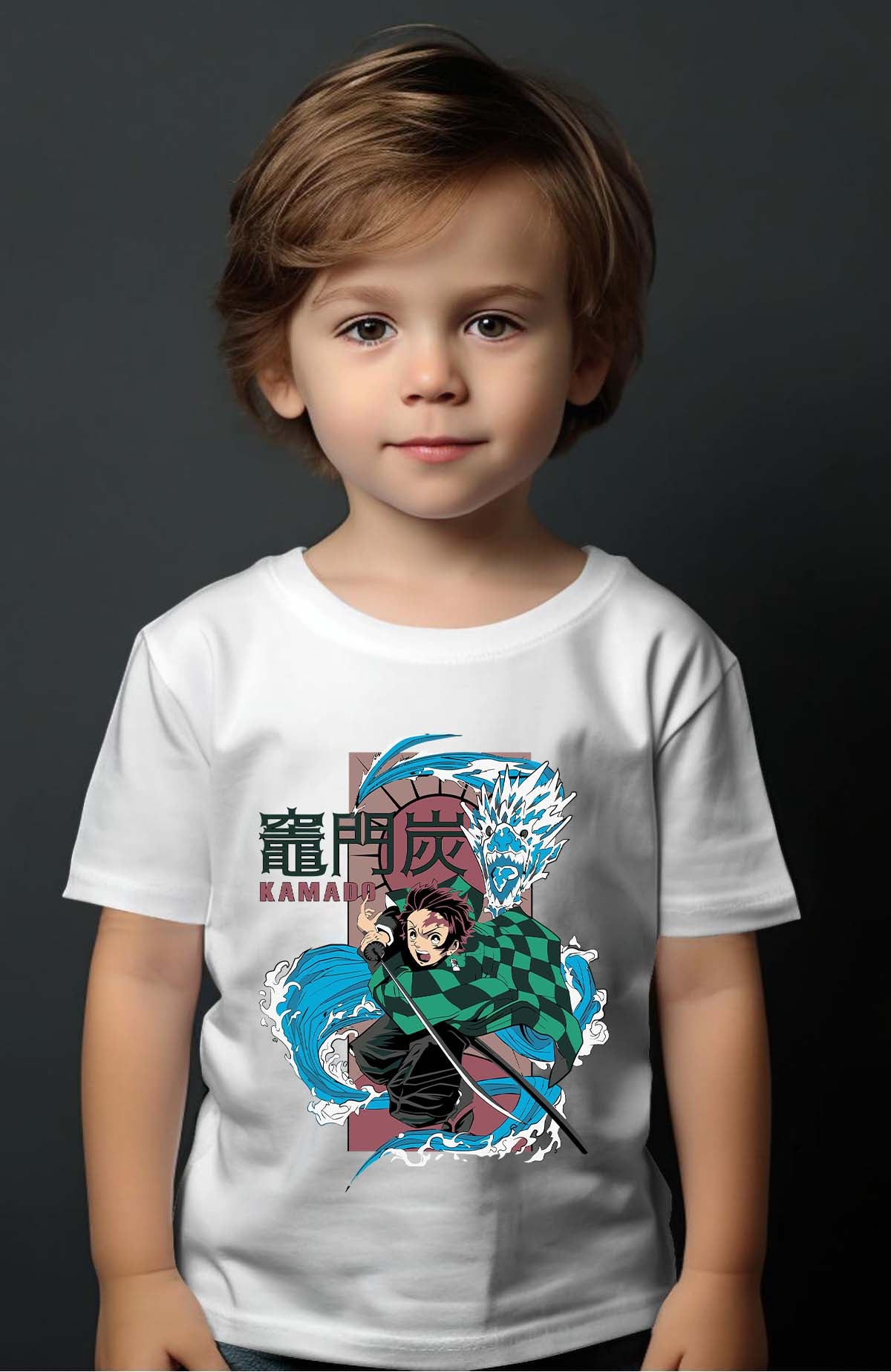 COULEUR:Blanc|T-shirt Garçon | Dragon water Kamado Blanc