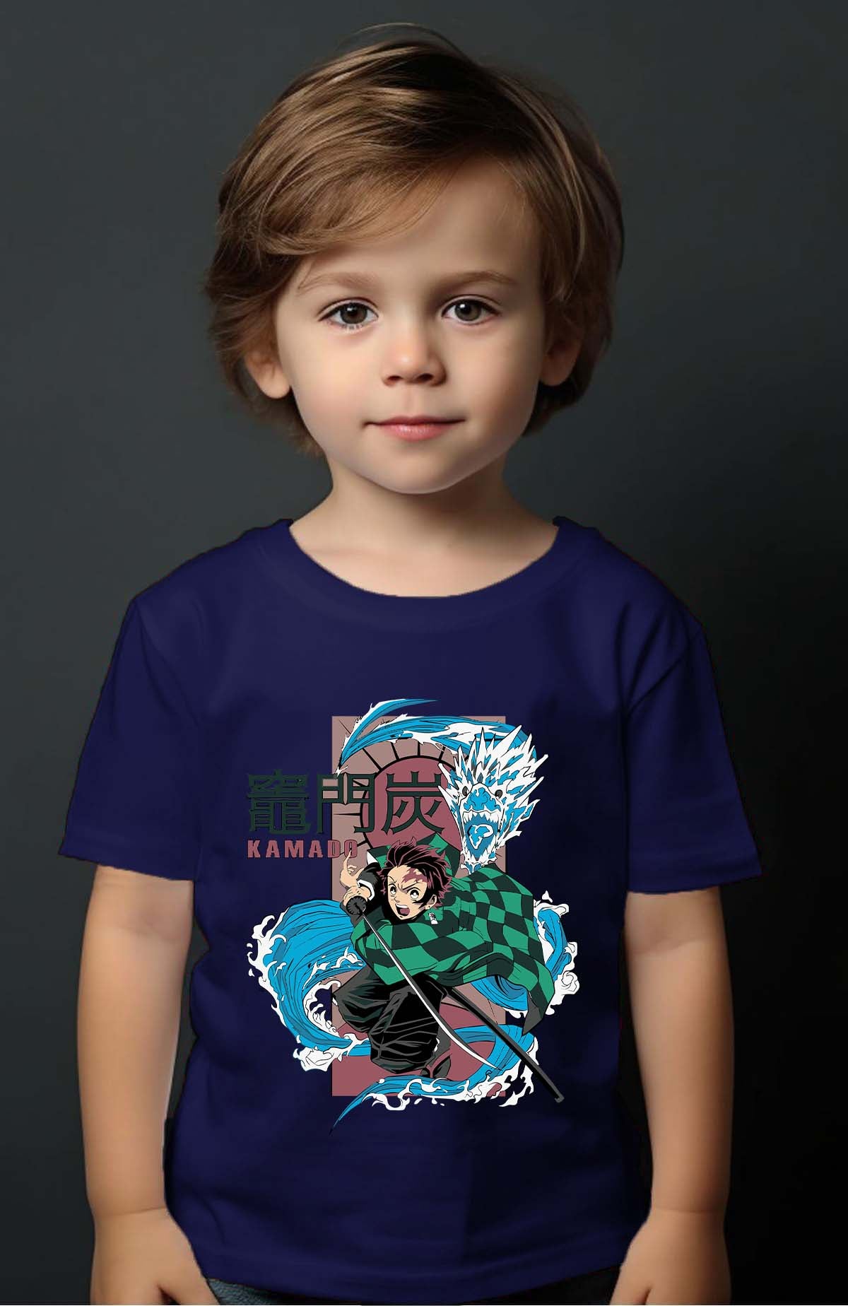 COULEUR:Marine|T-shirt Garçon | Dragon water Kamado Marine