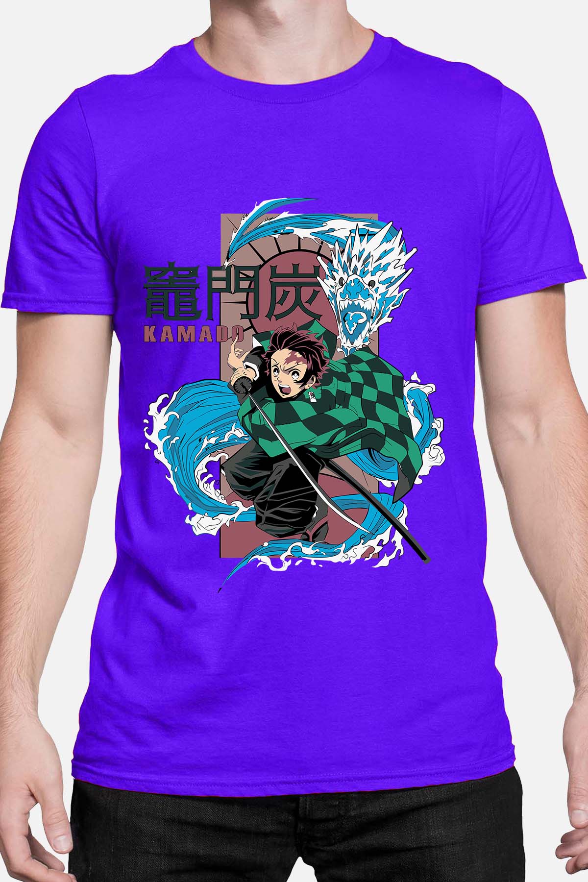 COULEUR:Bleu Roi|T-shirt Homme | Dragon water Kamado Bleu Roi