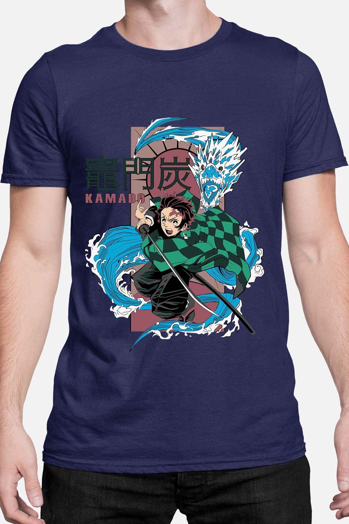 COULEUR:Marine|T-shirt Homme | Dragon water Kamado Marine