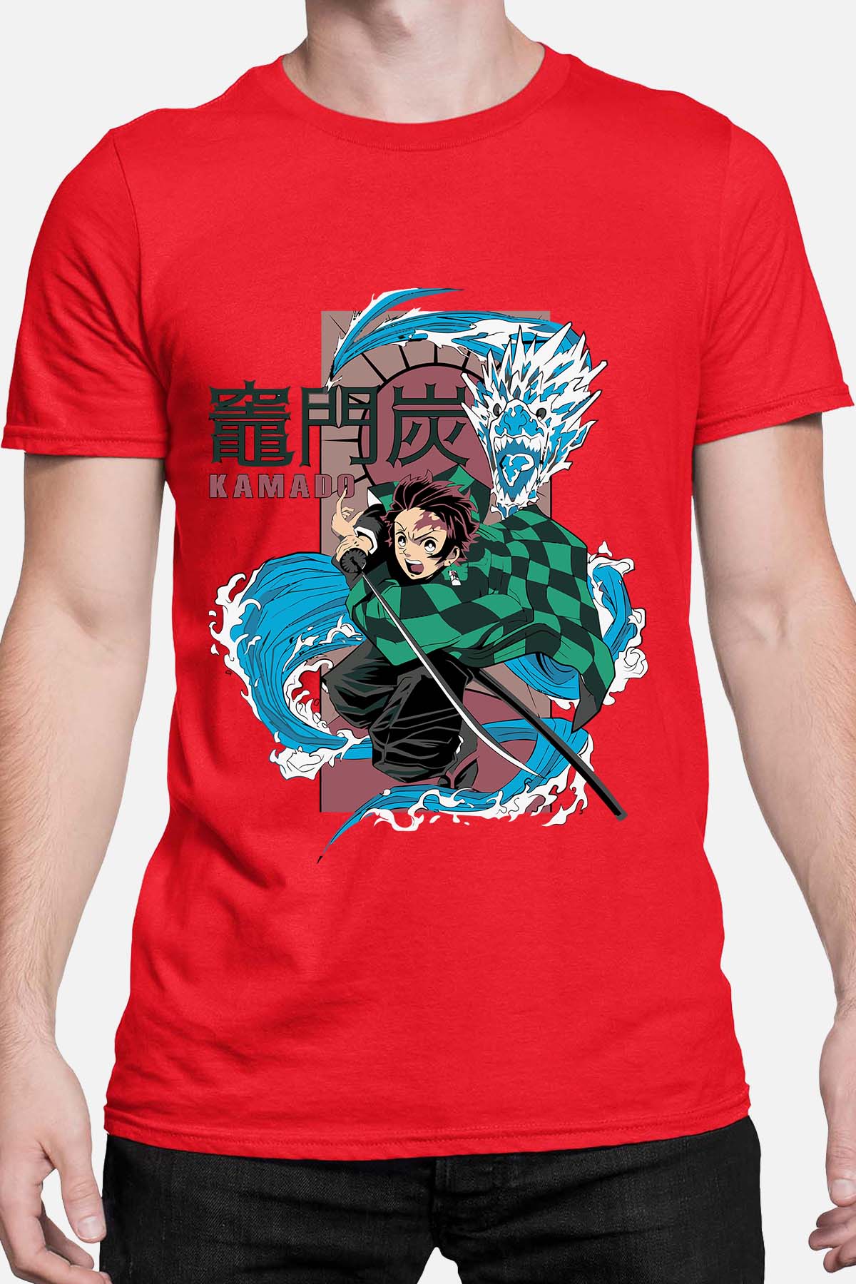 COULEUR:Rouge|T-shirt Homme | Dragon water Kamado Rouge