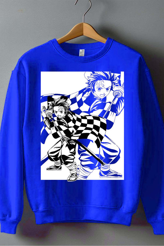 COULEUR:Bleu Roi|Sweat Col Rond Homme | Esprit Carreau Bleu Roi