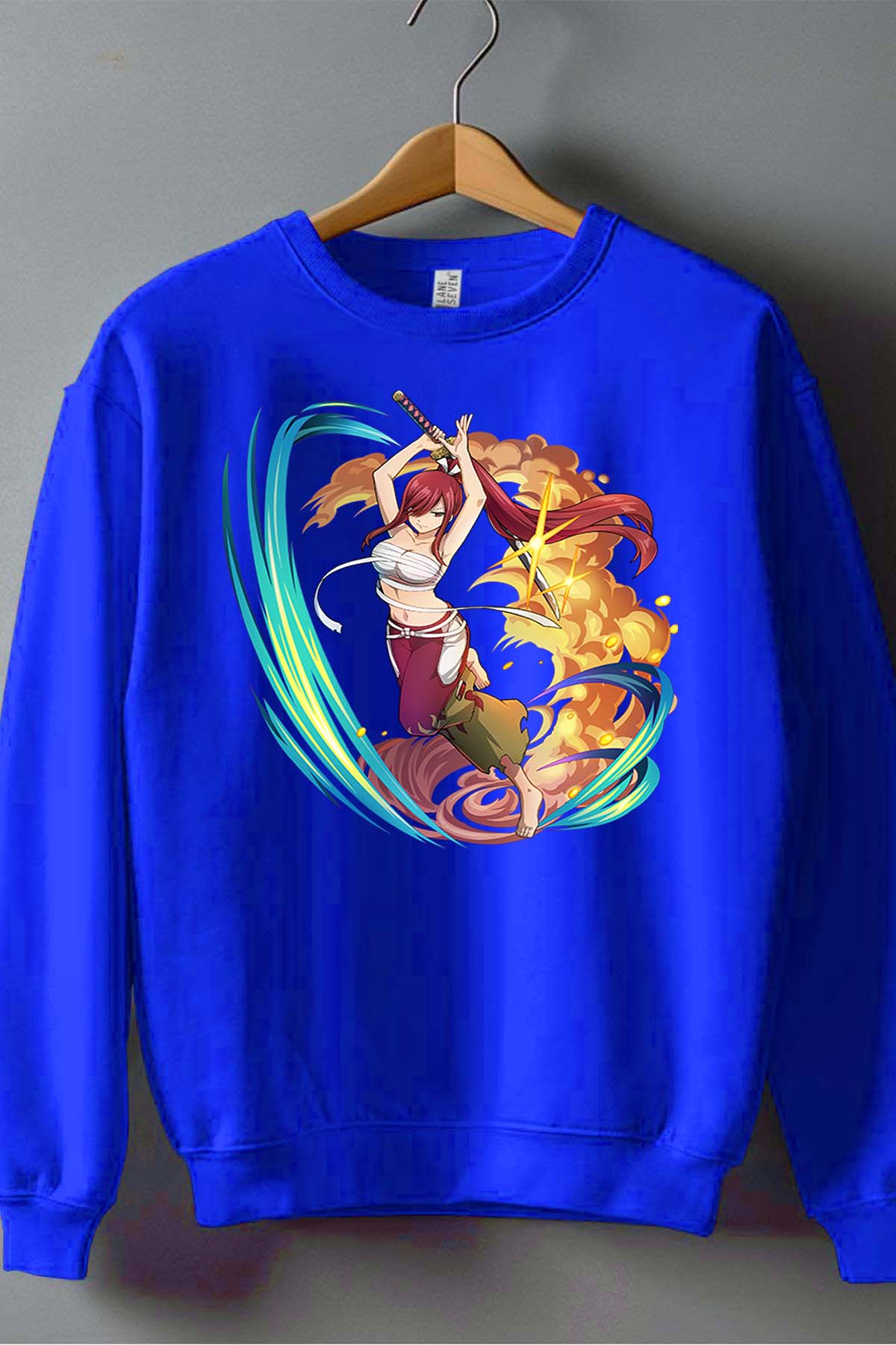 COULEUR:Bleu Roi|Sweat Col Rond Garçon | Fary 15 Bleu Roi