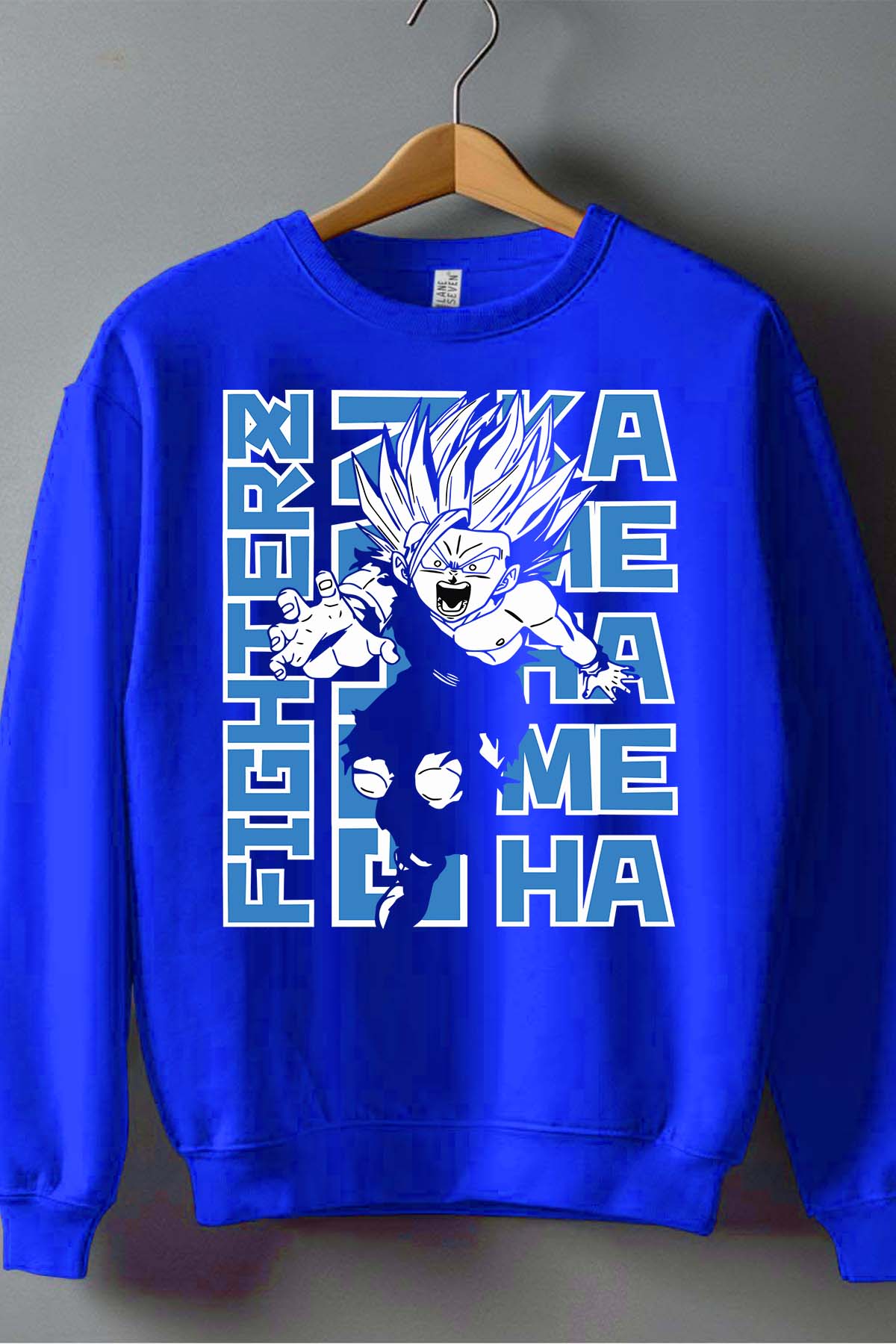 COULEUR:Bleu Roi|Sweat Col Rond Homme | Fighterz Bleu Roi