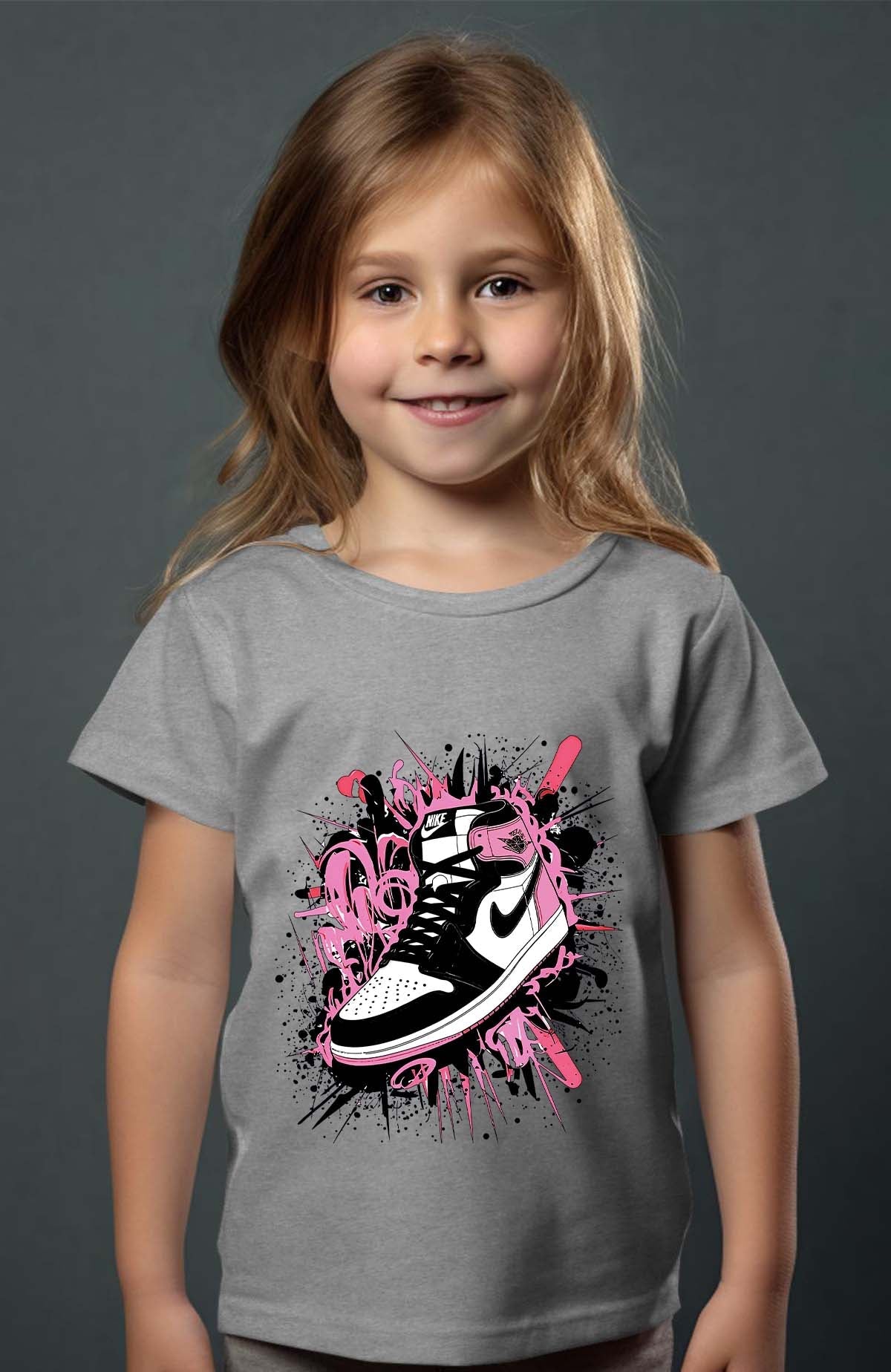 COULEUR:Gris|T-shirt Fille | Force Pink Gris