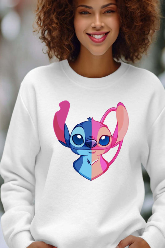 COULEUR:Blanc|Sweat Col Rond Femme | Fusin angel Stitch Blanc