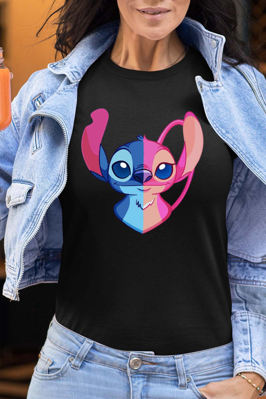 COULEUR:Noir|T-shirt Femme | Fusin angel Stitch Noir