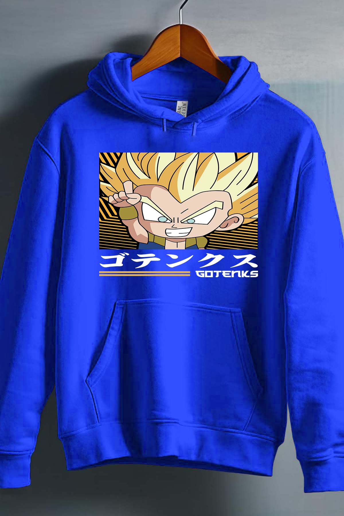COULEUR:Bleu Roi|Sweat Capuche Homme | GOTENKS Chibi 01 Bleu Roi