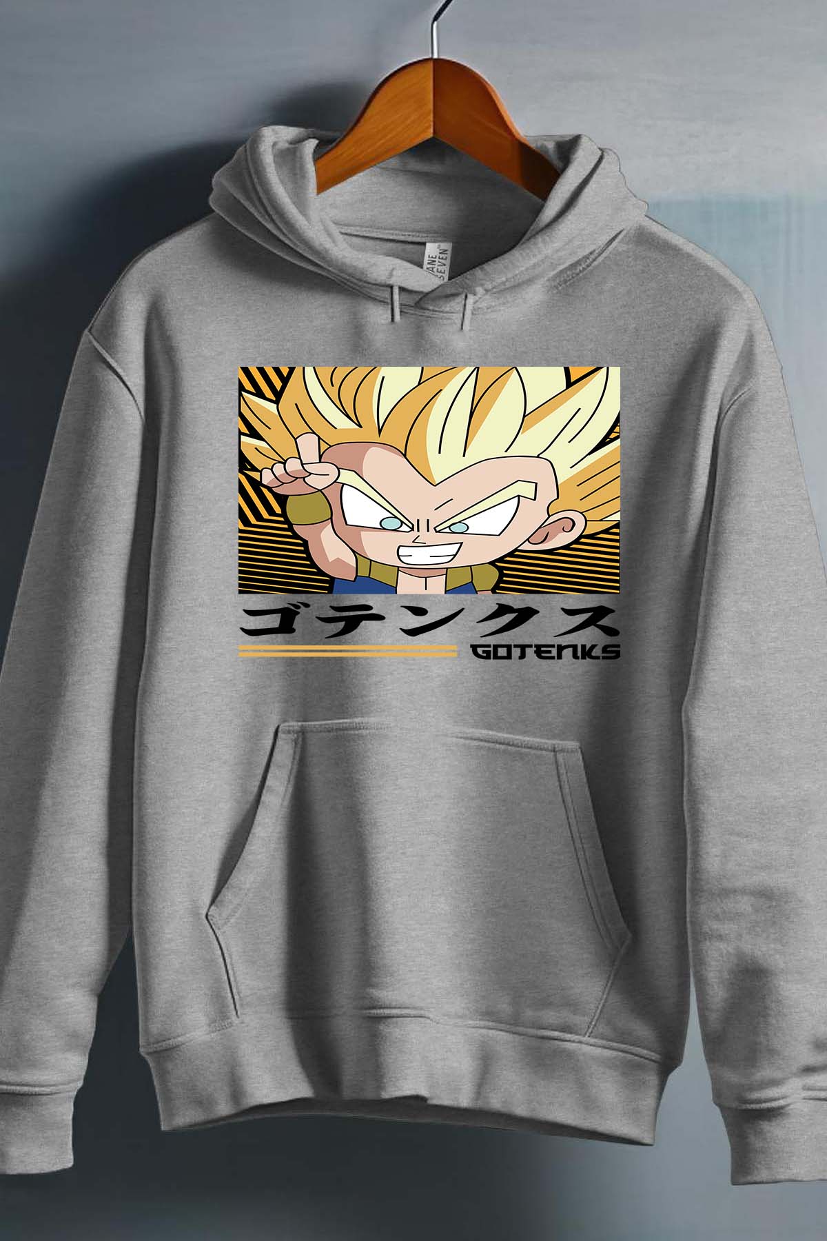 COULEUR:Gris|Sweat Capuche Homme | GOTENKS Chibi 01 Gris