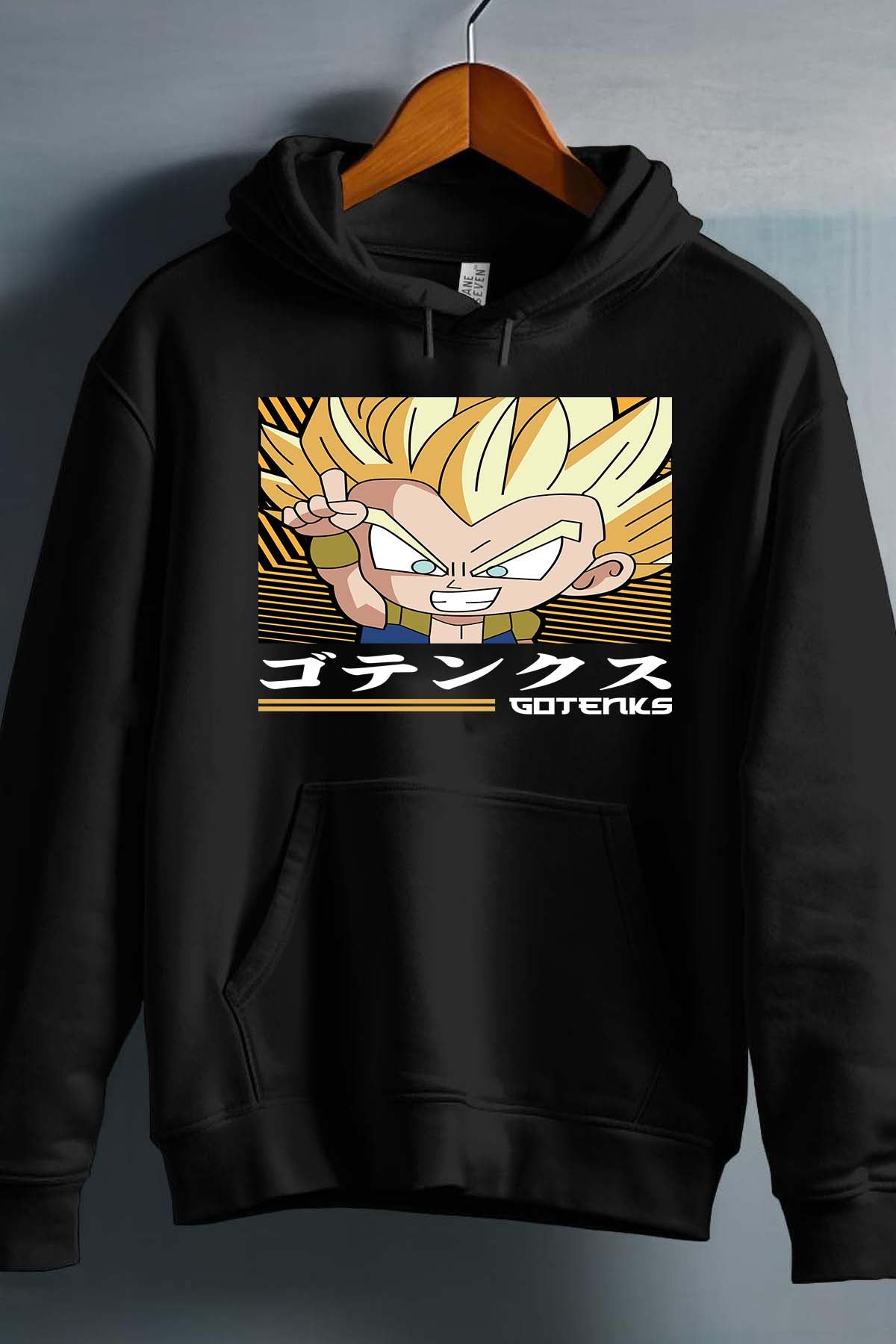 COULEUR:Noir|Sweat Capuche Homme | GOTENKS Chibi 01 Noir