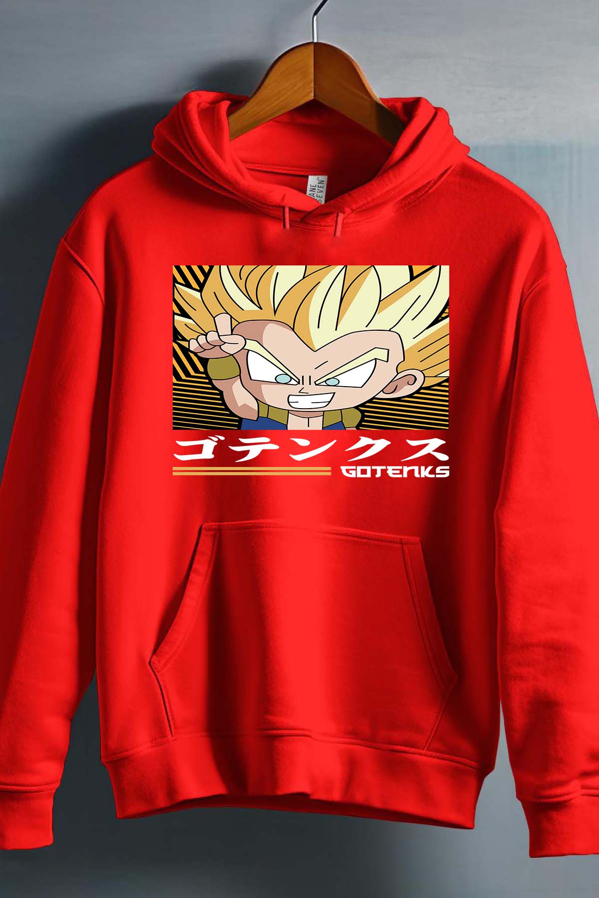 COULEUR:Rouge|Sweat Capuche Homme | GOTENKS Chibi 01 Rouge
