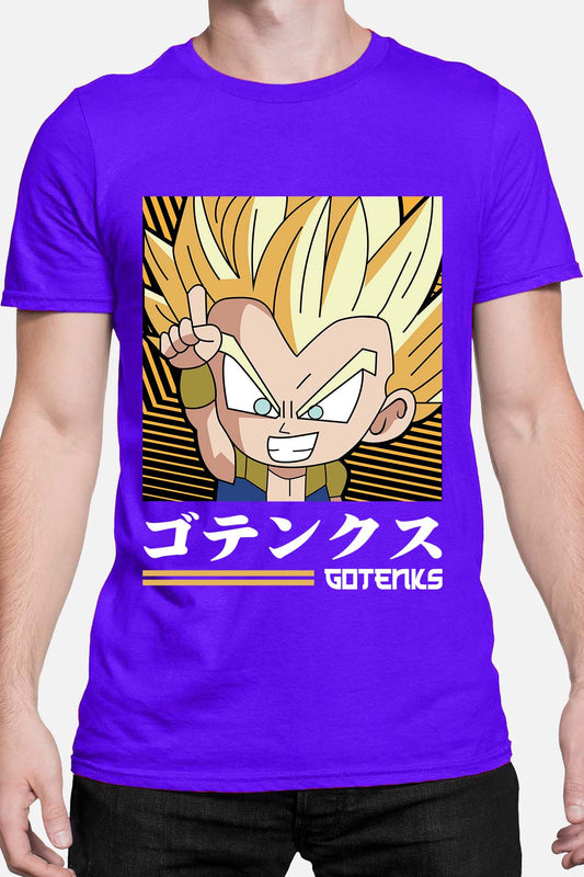 COULEUR:Bleu Roi|T-shirt Homme | GOTENKS Chibi 01 Bleu Roi