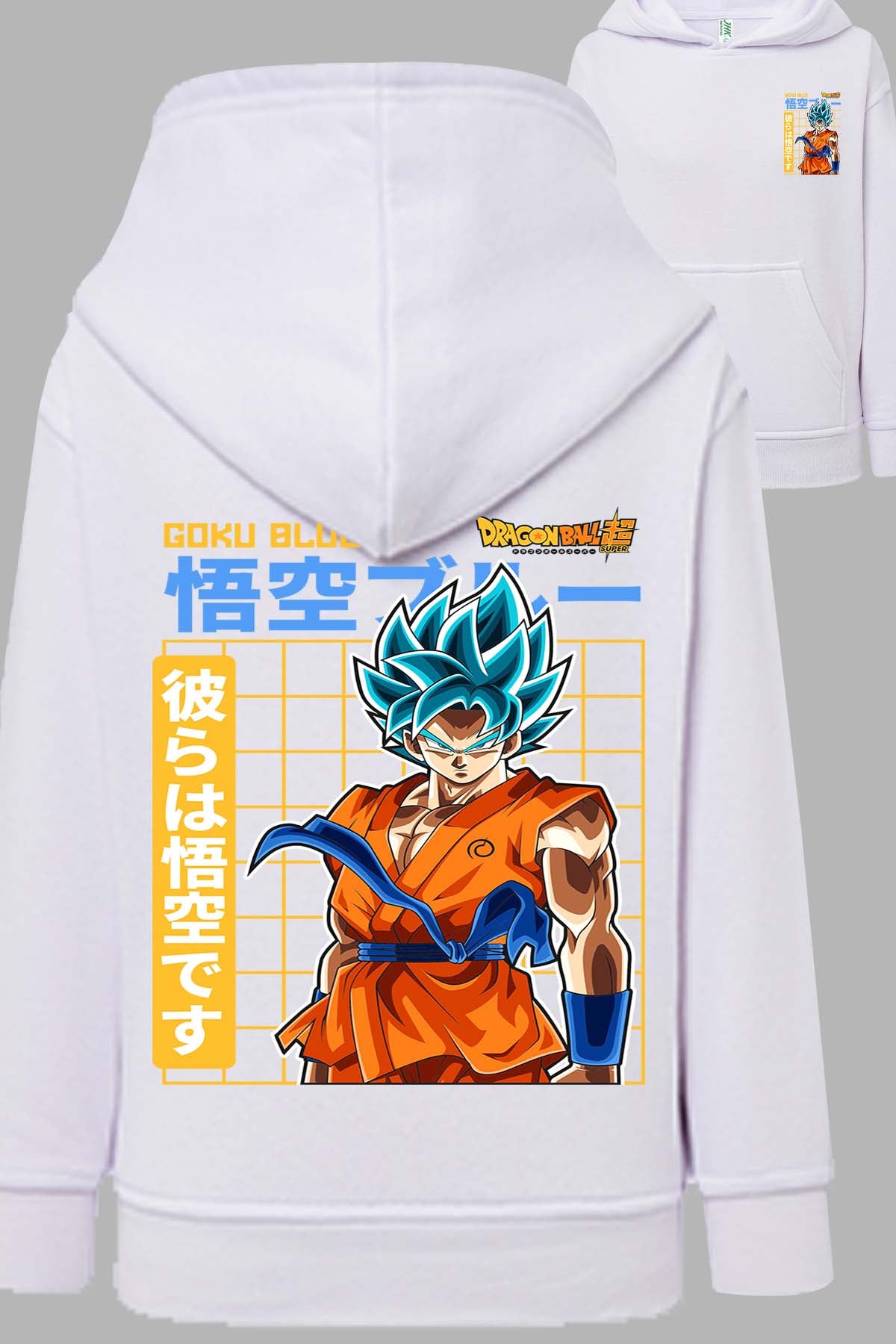 COULEUR:Blanc|Sweat Capuche Garçon | Goku Blue 1 Blanc
