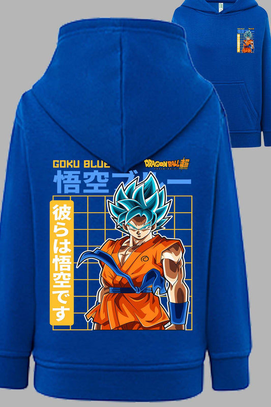 COULEUR:Bleu Roi|Sweat Capuche Garçon | Goku Blue 1 Bleu Roi