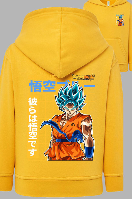COULEUR:Jaune|Sweat Capuche Homme | Goku Blue 1 Jaune