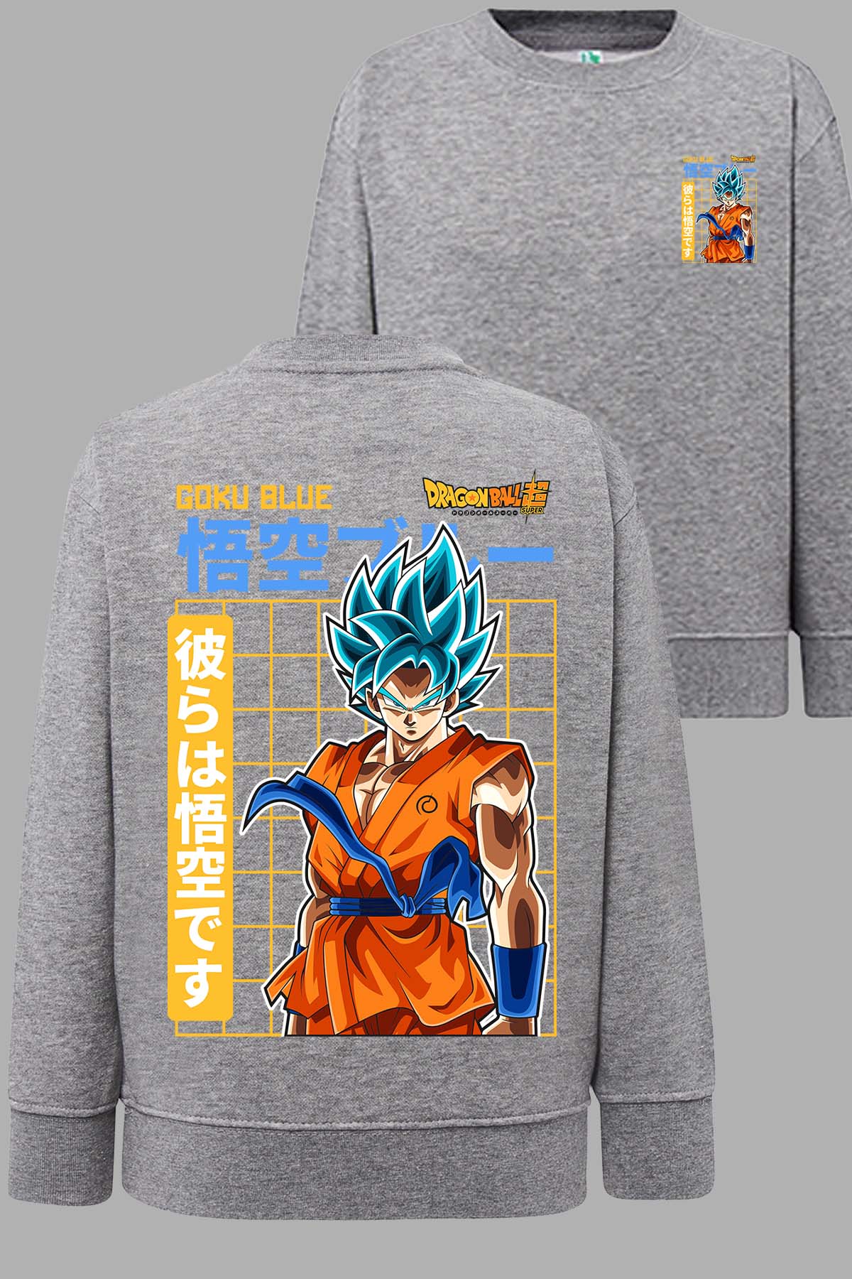 COULEUR:Gris|Sweat Col Rond Homme | Goku Blue 1 Gris