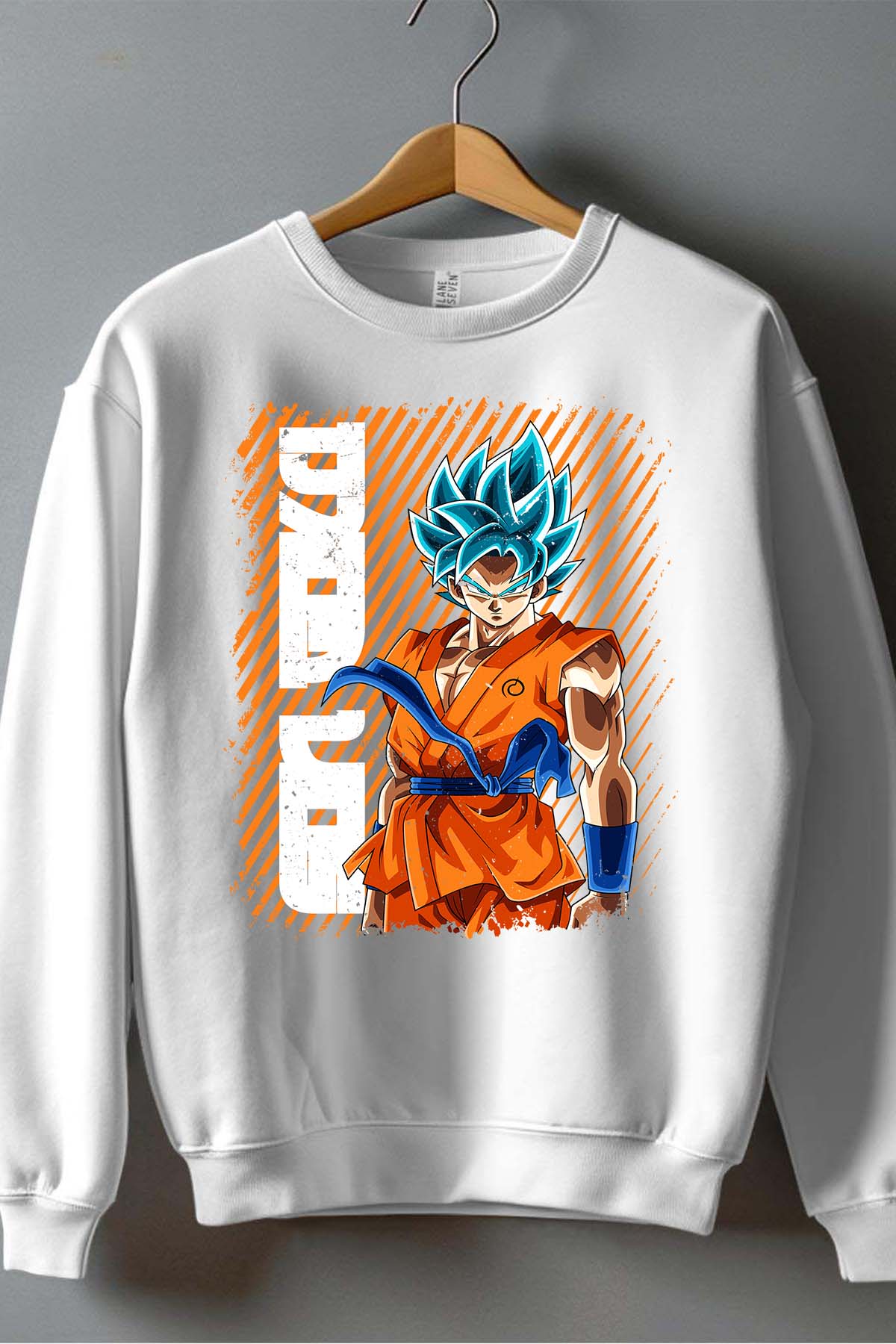 COULEUR:Blanc|Sweat Col Rond Garçon | Goku Blue Power Blanc