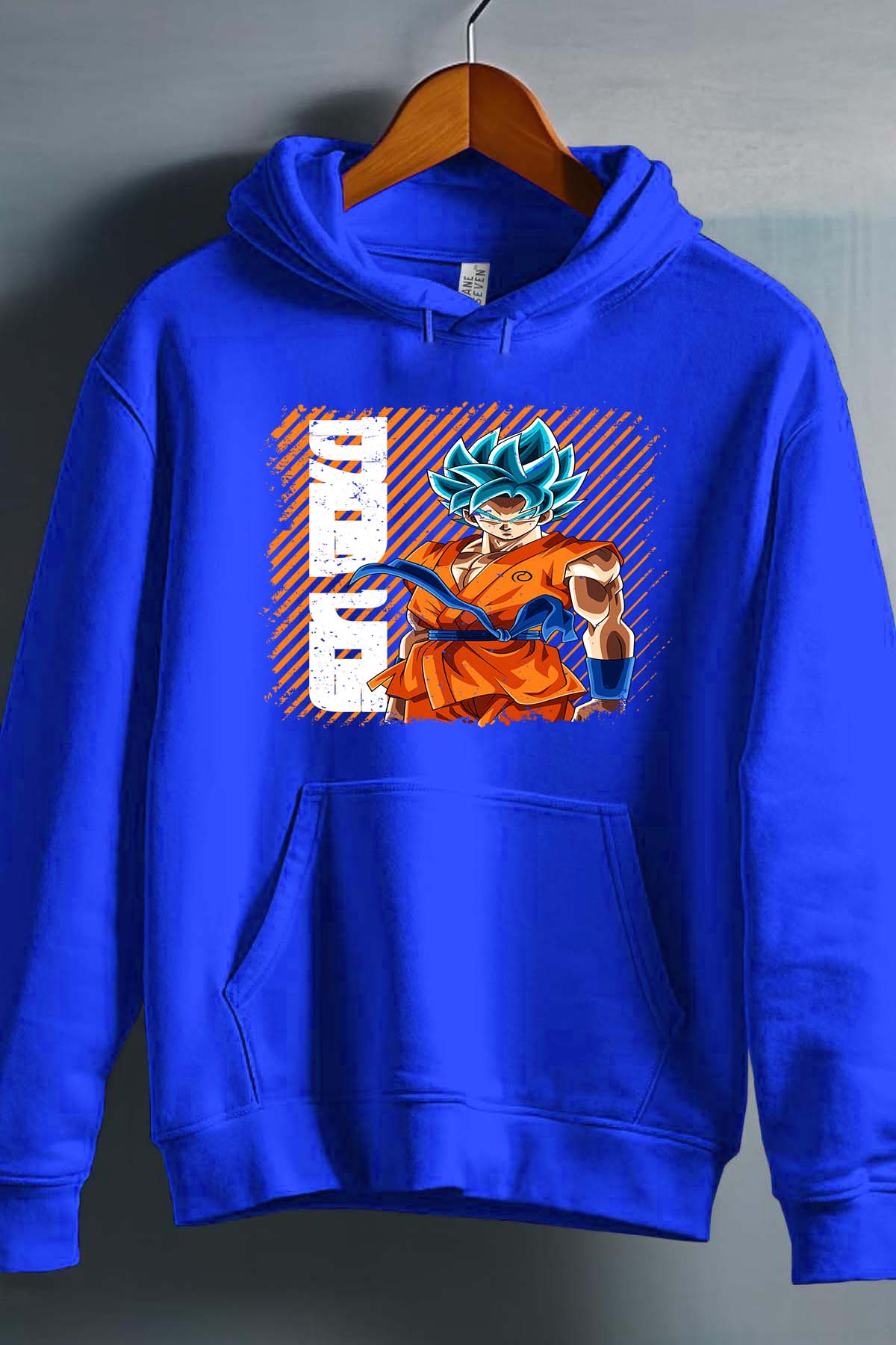 COULEUR:Bleu Roi|Sweat Capuche Garçon | Goku Blue Power Bleu Roi