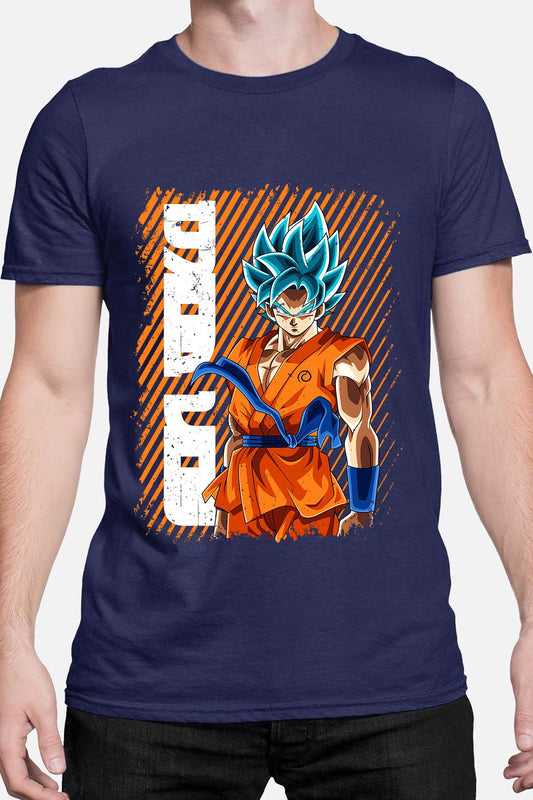 COULEUR:Marine|T-shirt Homme | Goku Blue Power Marine