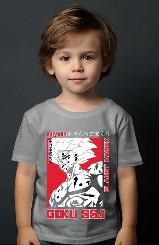 COULEUR:Gris|T-shirt Garçon | Goku SSJ Gris