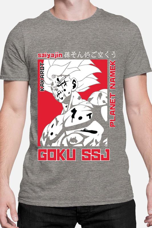 COULEUR:Gris|T-shirt Homme | Goku SSJ Gris
