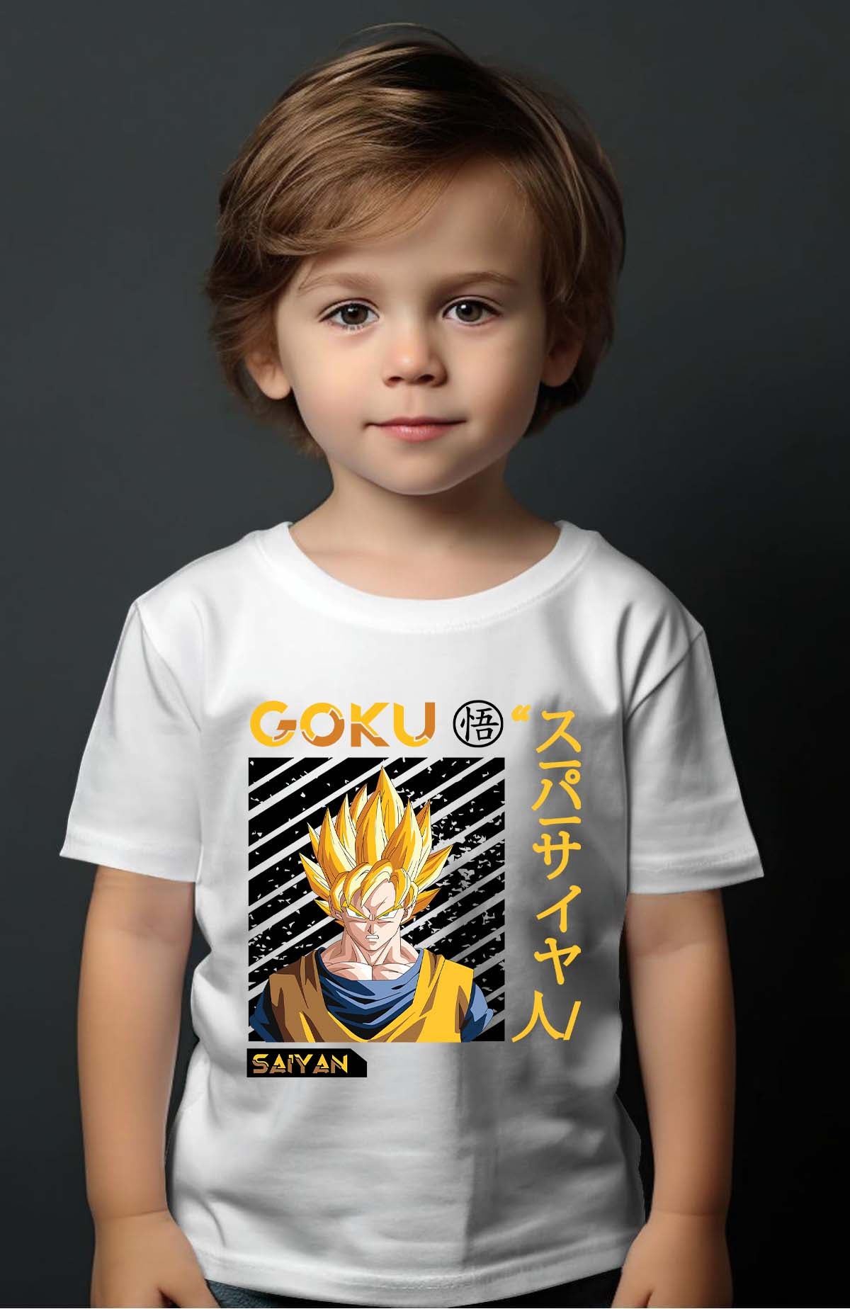 COULEUR:Blanc|T-shirt Garçon | Goku Sayan Blanc