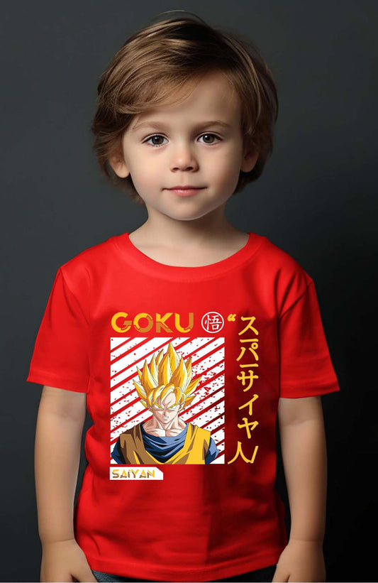 COULEUR:Rouge|T-shirt Garçon | Goku Sayan Rouge