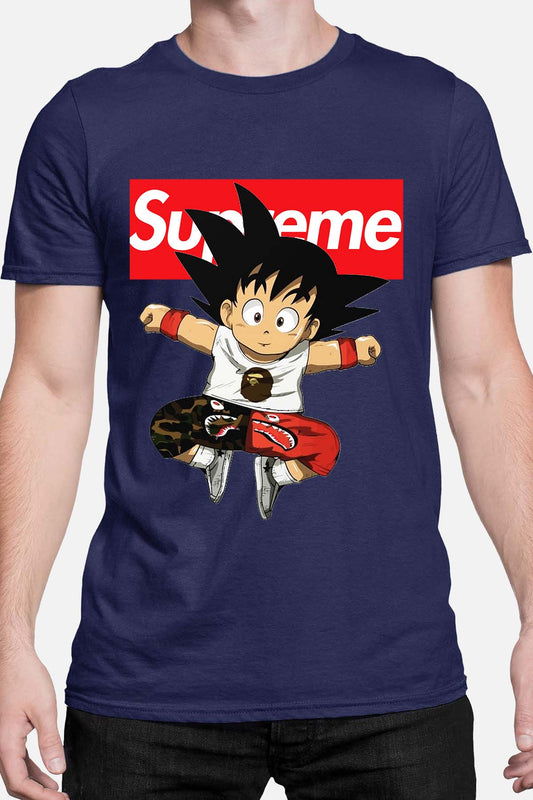 COULEUR:Marine|T-shirt Homme | Goku Sup Saut Marine