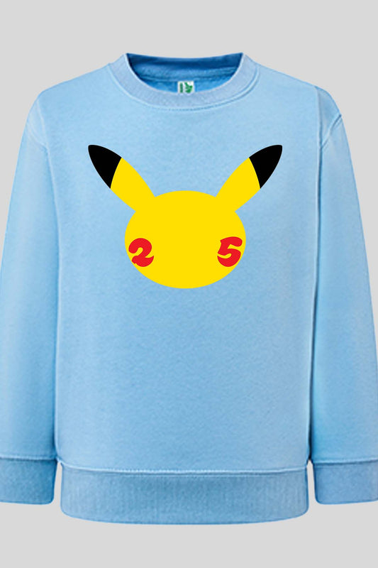 COULEUR:Bleu Ciel|Sweat Col Rond Garçon | Head Pikachu Bleu Ciel