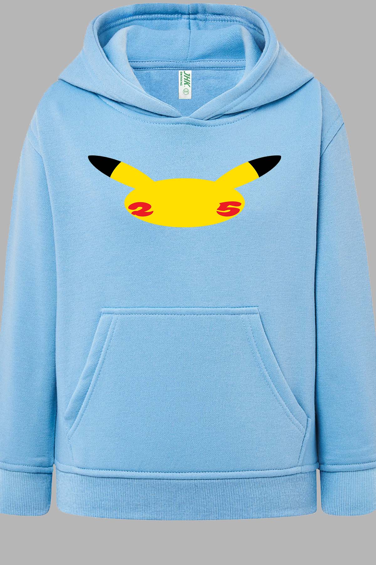 COULEUR:Bleu Ciel|Sweat Capuche Fille | Head Pikachu Bleu Ciel