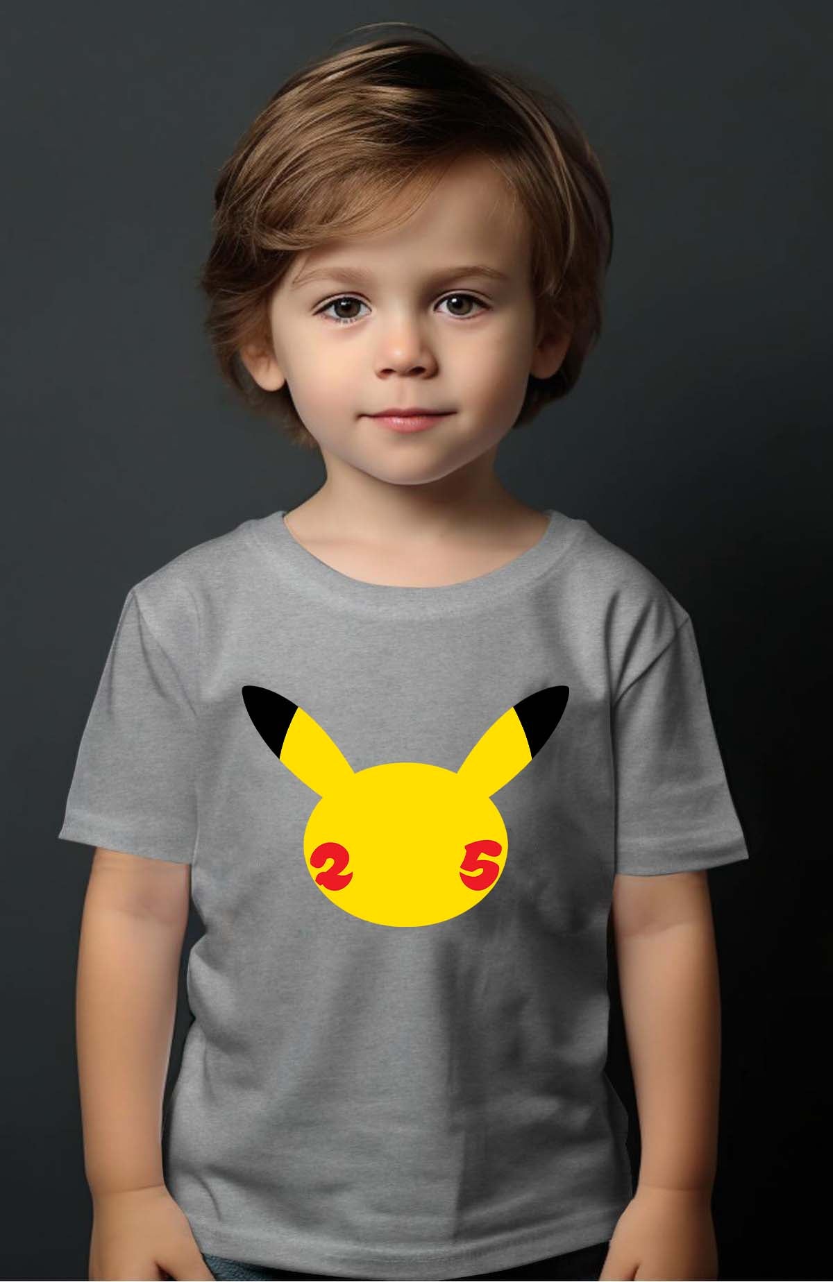 COULEUR:Gris|T-shirt Garçon | Head Pikachu Gris