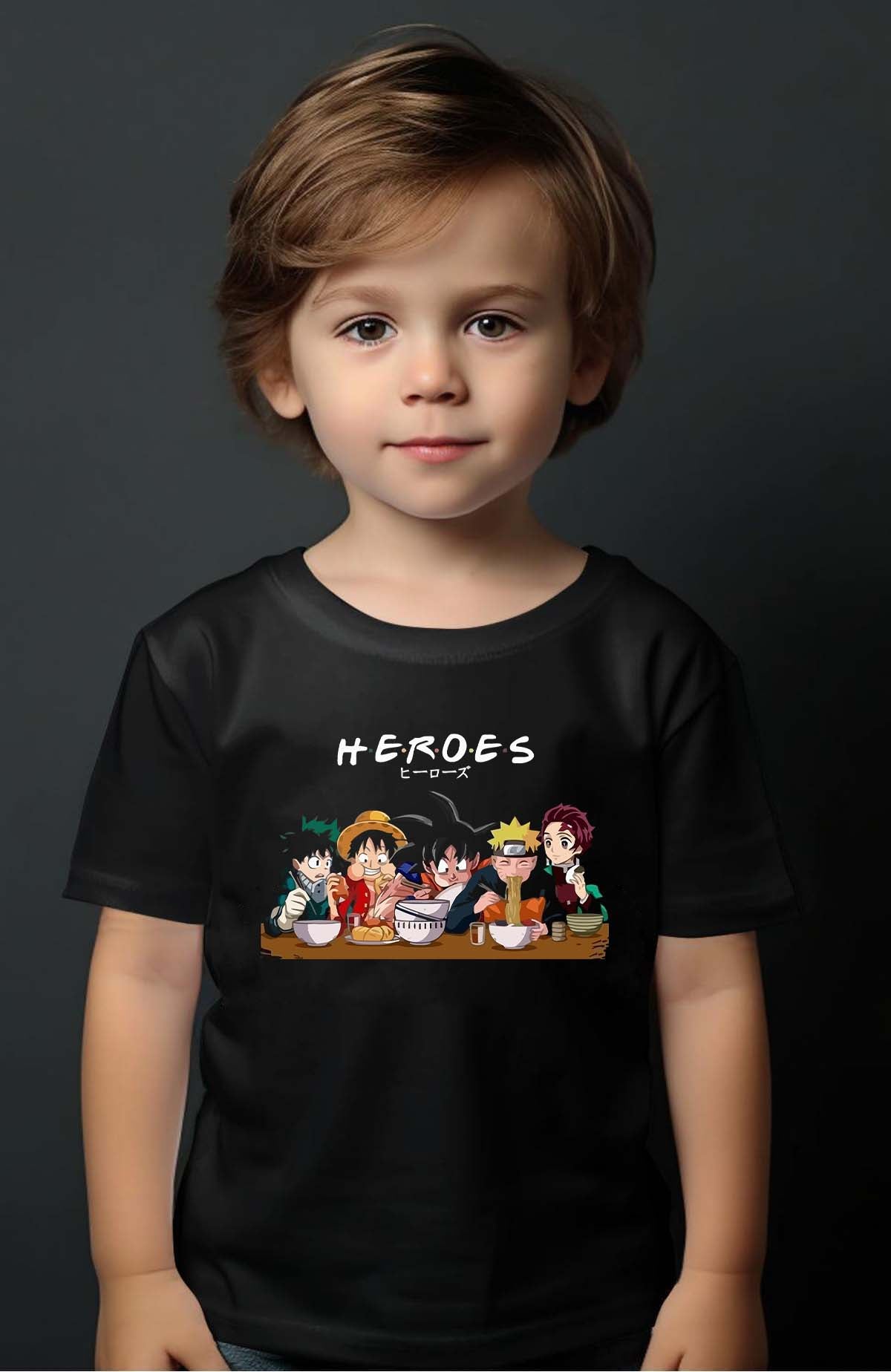 COULEUR:Noir|T-shirt Garçon | Heroes Ramen Noir