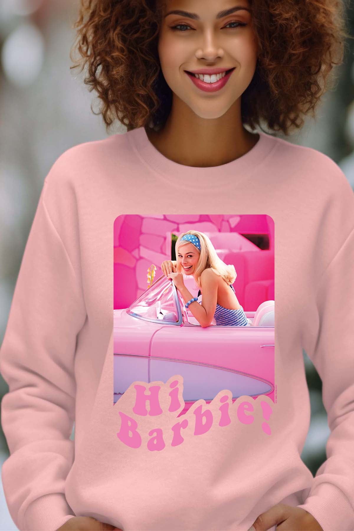 COULEUR:Rose|Sweat Col Rond Femme | Hi Barbie Rose